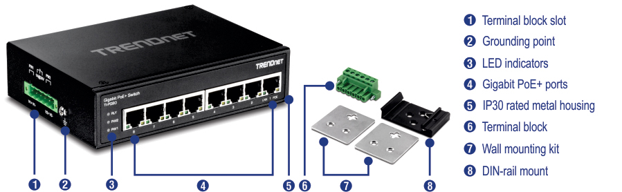 TI-PG80 Industrial POE Switch