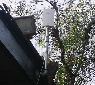 TRENDnet outdoor access point installed.