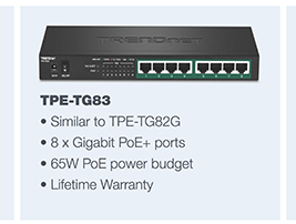 8-Port Gigabit PoE+ Switch
TPE-TG83   (Version v1.0R)