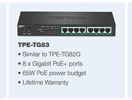 8-Port Gigabit PoE+ Switch
TPE-TG83   (Version v1.0R)