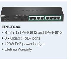 8-Port Gigabit PoE+ Switch
TPE-TG84   (Version v1.0R)