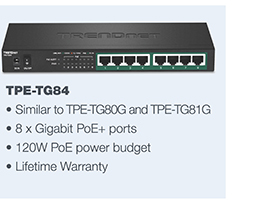 8-Port Gigabit PoE+ Switch
TPE-TG84   (Version v1.0R)