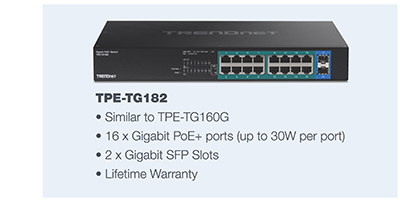 18-Port Gigabit PoE+ Switch
TPE-TG182   (Version v1.0R)