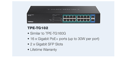 18-Port Gigabit PoE+ Switch
TPE-TG182   (Version v1.0R)