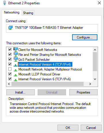 Select Internet Protocol Version 4 (TCP/IPv4)