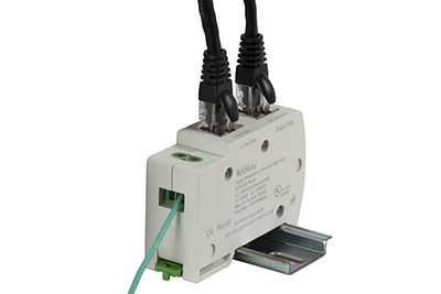 Image 05: Ethernet connections from switch to surge protector