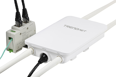 Image 06: Ethernet connections from surge protector to client devices (IP cam, AP)