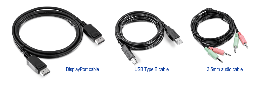 6 Ft Displayport Usb And Audio Kvm Cable Kit Trendnet Tk Cp06