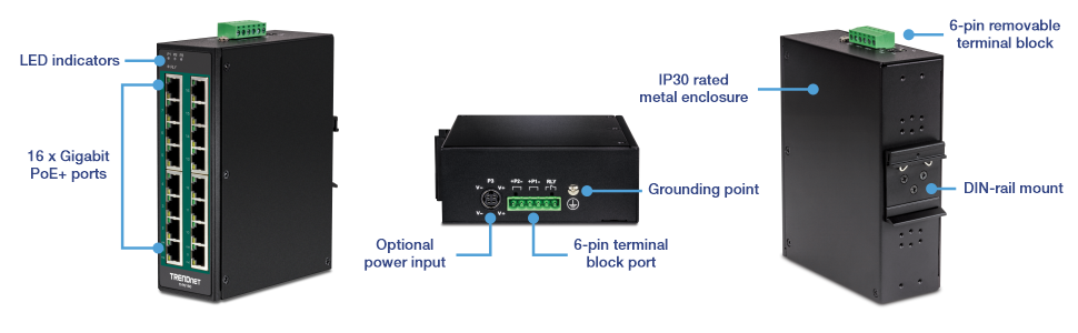 16-Port Industrial Ethernet Switch-ET2-1600｜Leonton Technologies