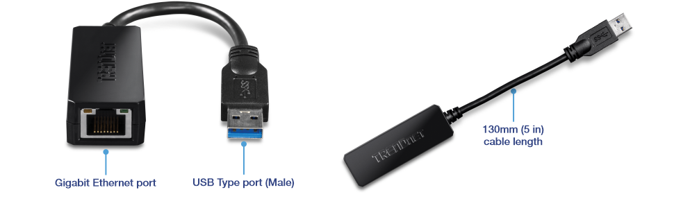 USB 3.0 to Gigabit Ethernet Adapter - USB Adapter - TRENDnet TU3-ETG