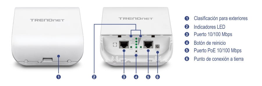 Point d'accès PoE extérieur WiFi N300 10 dBi - TRENDnet TEW-740APBO