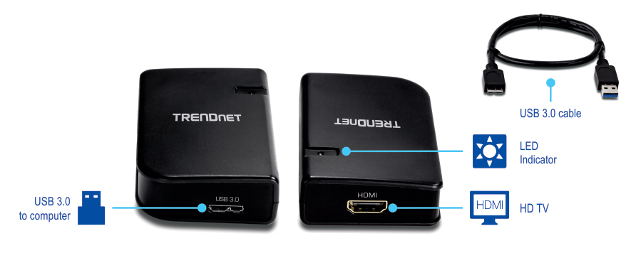 USB 3.0 to HDMI adapter - TRENDnet TU3-HDMI