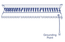 Composants internes du panneau de brassage blindé Cat6A à 24 ports avec point de mise à la terre.
