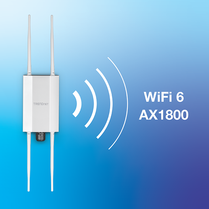 Wi-Fi 6 AX1800 outdoor wireless access point.
