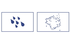 Graphic with two symbols and a label indicating IP67 rating. The first symbol represents water resistance, and the second symbol indicates dust protection.
