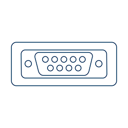 Arte de linha de um conector VGA. VGA (Matriz de Gráficos de Vídeo).