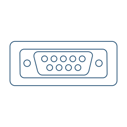 Line art of a VGA connector. VGA (Video Graphics Array).