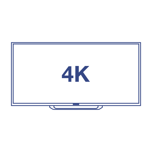 Logotipo 4K no monitor.