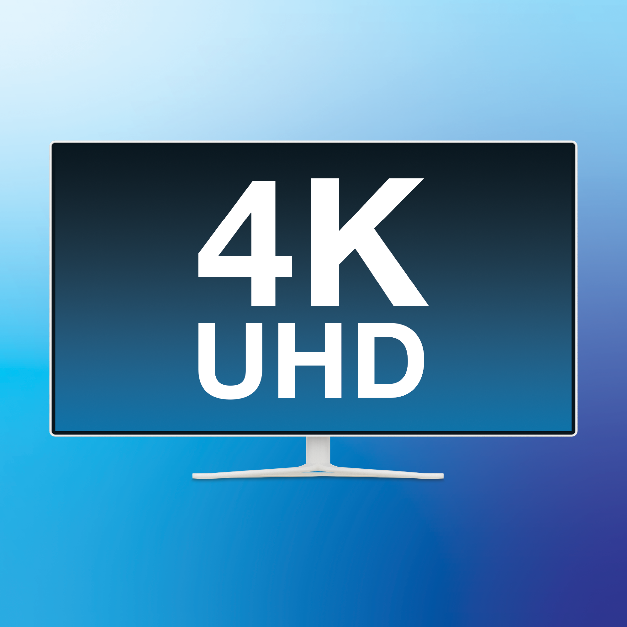 Logotipo 4K UHD en el monitor.
