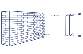 Illustration d’un injecteur avec une flèche pointant vers un mur.