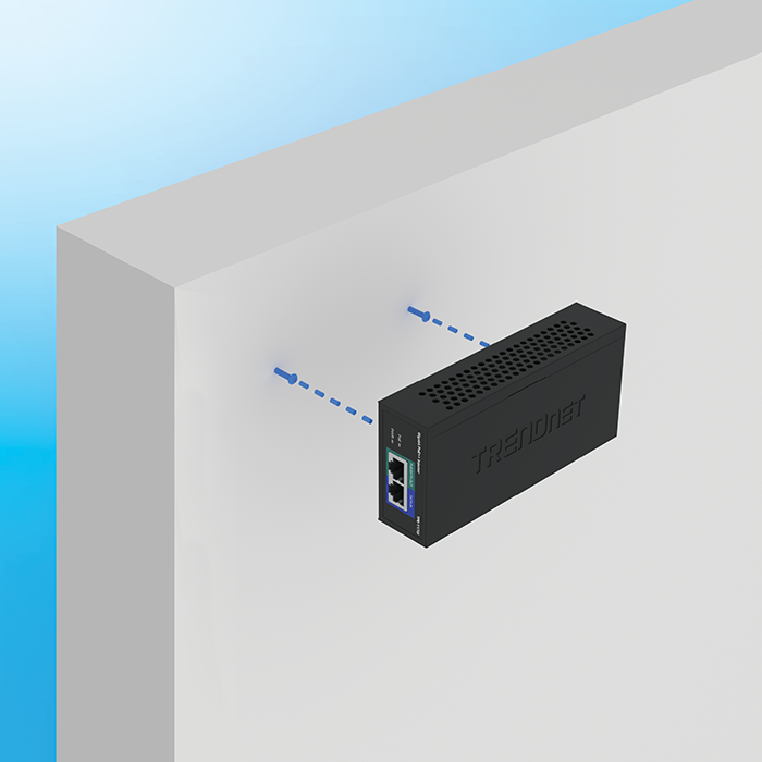 PoE++ Injector being installed on a wall