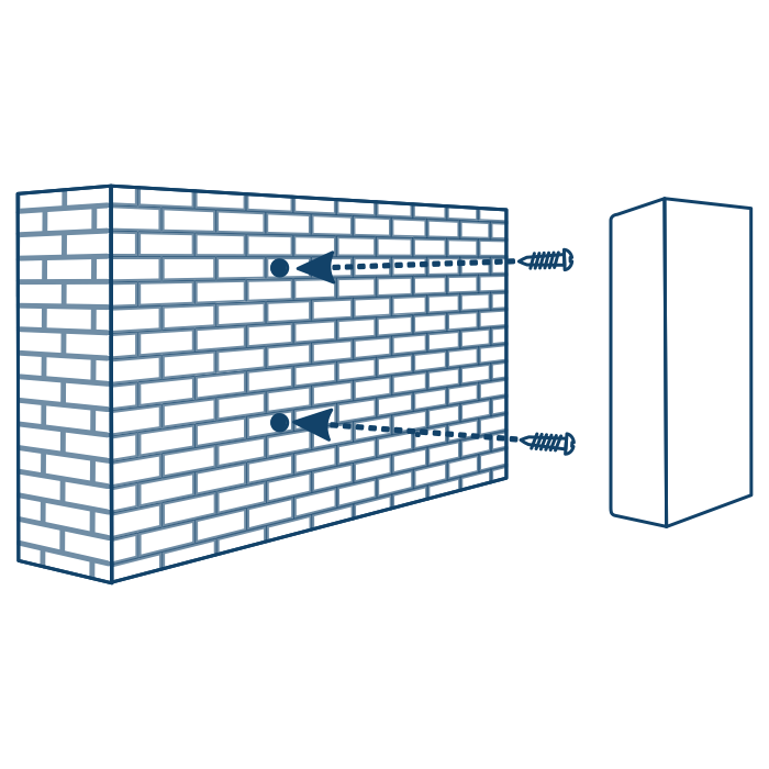 An illustration of a PoE++ Injector with an arrow pointing toward a wall.