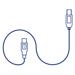 Loop de cabo USB com conectores.
