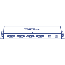 Arte de linha de um hub USB para serial RS232 de 4 portas.