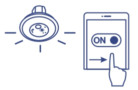 The diagram illustrates a surveillance camera disguised as an ordinary light bulb, indicating its covert design for indoor use. The image conveys the device's ability to monitor a home or business discreetly without drawing attention. A mobile device shows the camera's live feed, emphasizing remote monitoring capability.