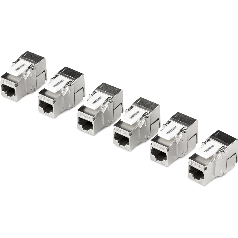 Shielded Cat6A Keystone Jack – 6-Pack - TRENDnet TC-K06C6A