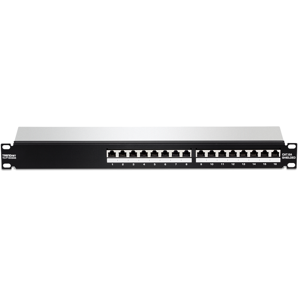 1U 19 Metal Housing TRENDnet 16-Port Cat6A Shielded Patch Panel Cat5e/Cat6/Cat6A Ethernet Cable Compatible Color-Coded Labeling for T568A and T568B Wiring 10G Ready Cable Management TC-P16C6AS