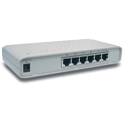 Cablevantage New RJ45 Mini 5-Ports Fast Ethernet Network Black Switch Hub  for Desktop PC