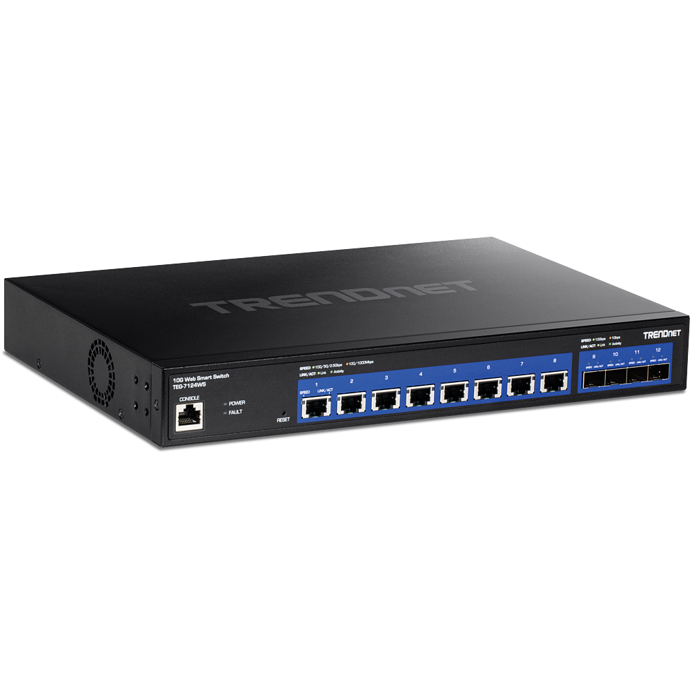 12-Port 10G Web Smart PoE+ Switch – 10Gb Managed Switch