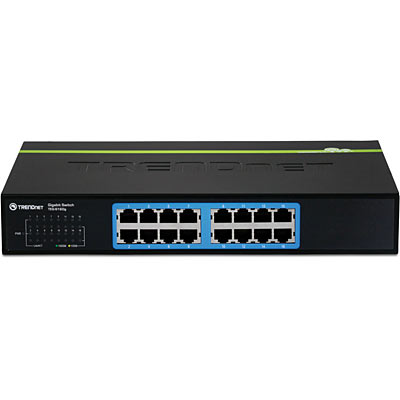 16 ... TRENDnet 16-Port Unmanaged Gigabit GREENnet Desktop Metal Housing Switch