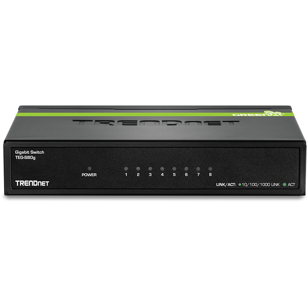 8-Port Gigabit GREENnet Switch - TRENDnet TEG-S80g