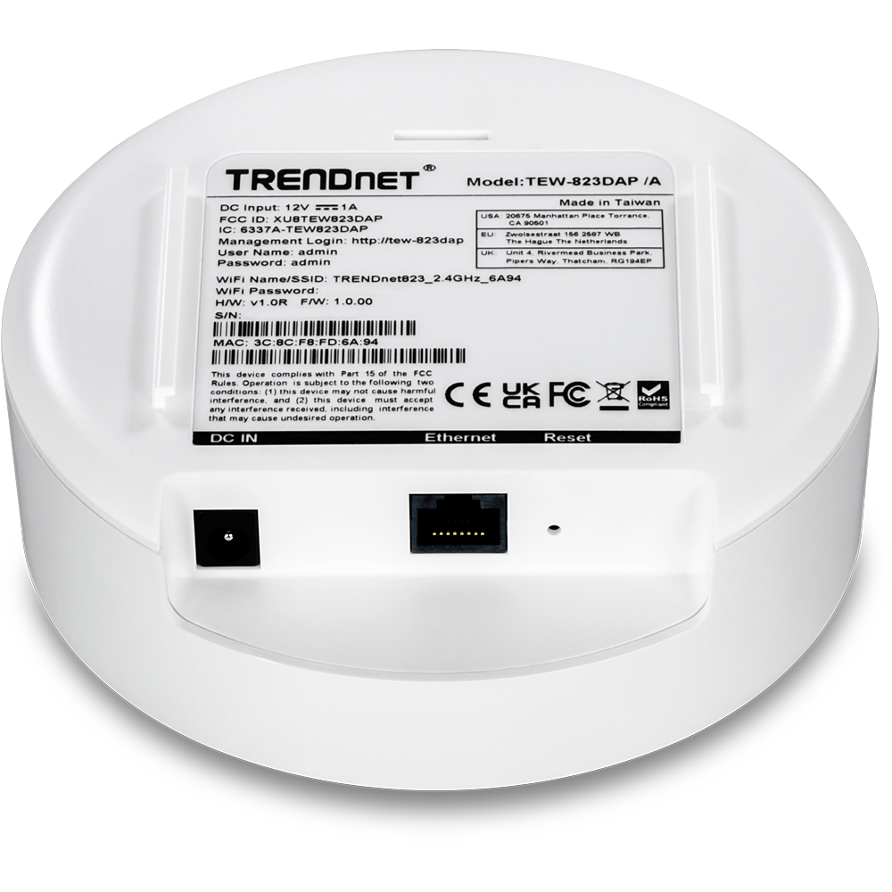 Point d'accès omnidirectionnel WiFi AC1300 5dBi PoE+ extérieur - TRENDnet  TEW-841APBO