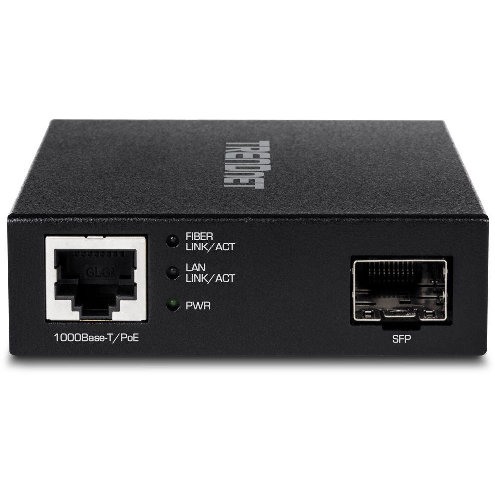 Gigabit PoE PD SFP Fiber Media Converter - TRENDnet TFC-PGSFP