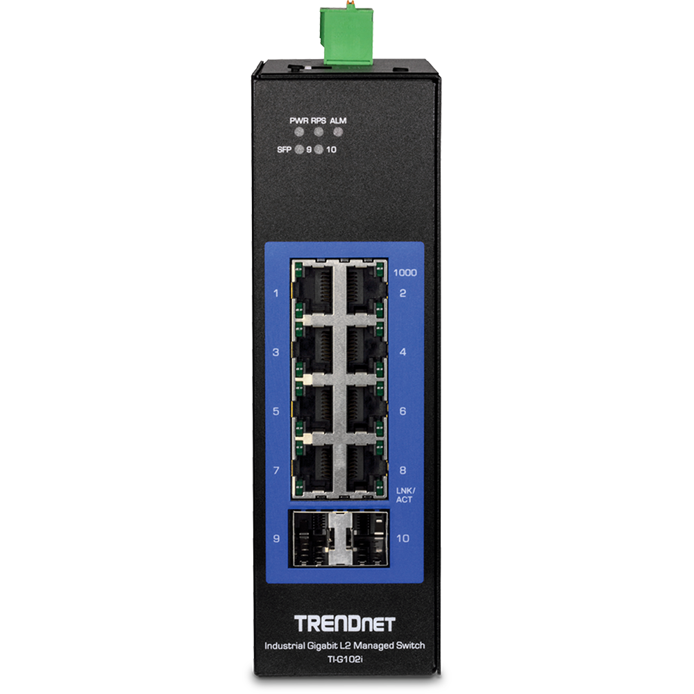 10-Port Industrial Gigabit L2 Managed DIN-Rail Switch – Industrial