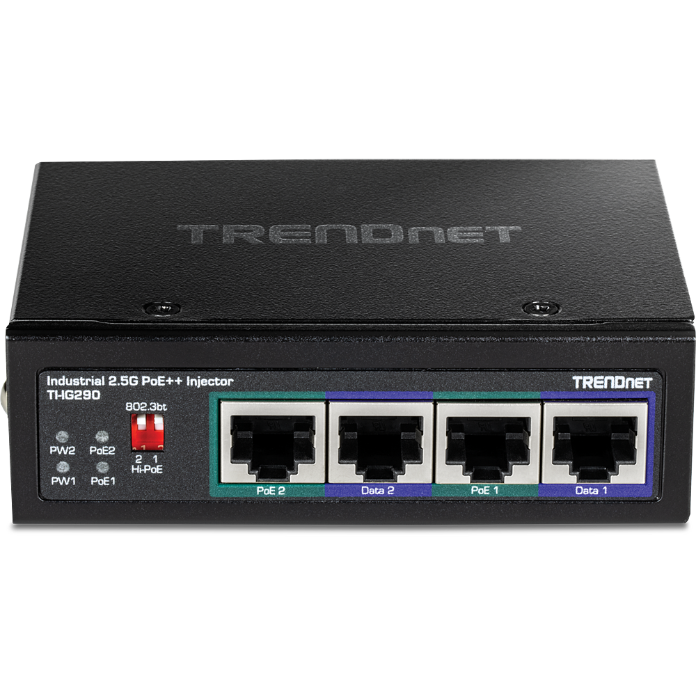 4-Port Multi-Gigabit PoE+/PoE++ Injector - Ethernet Extenders