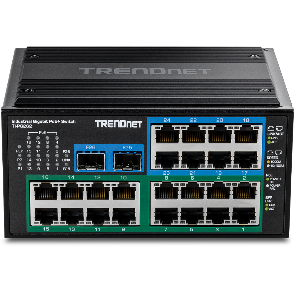 32-Port Industrial Rackmount Managed Switch, 10G