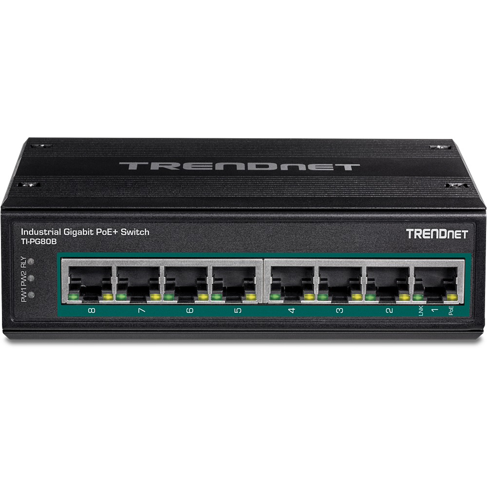 8-Port Industrial Gigabit PoE+ DIN-Rail Switch (24 – 56V