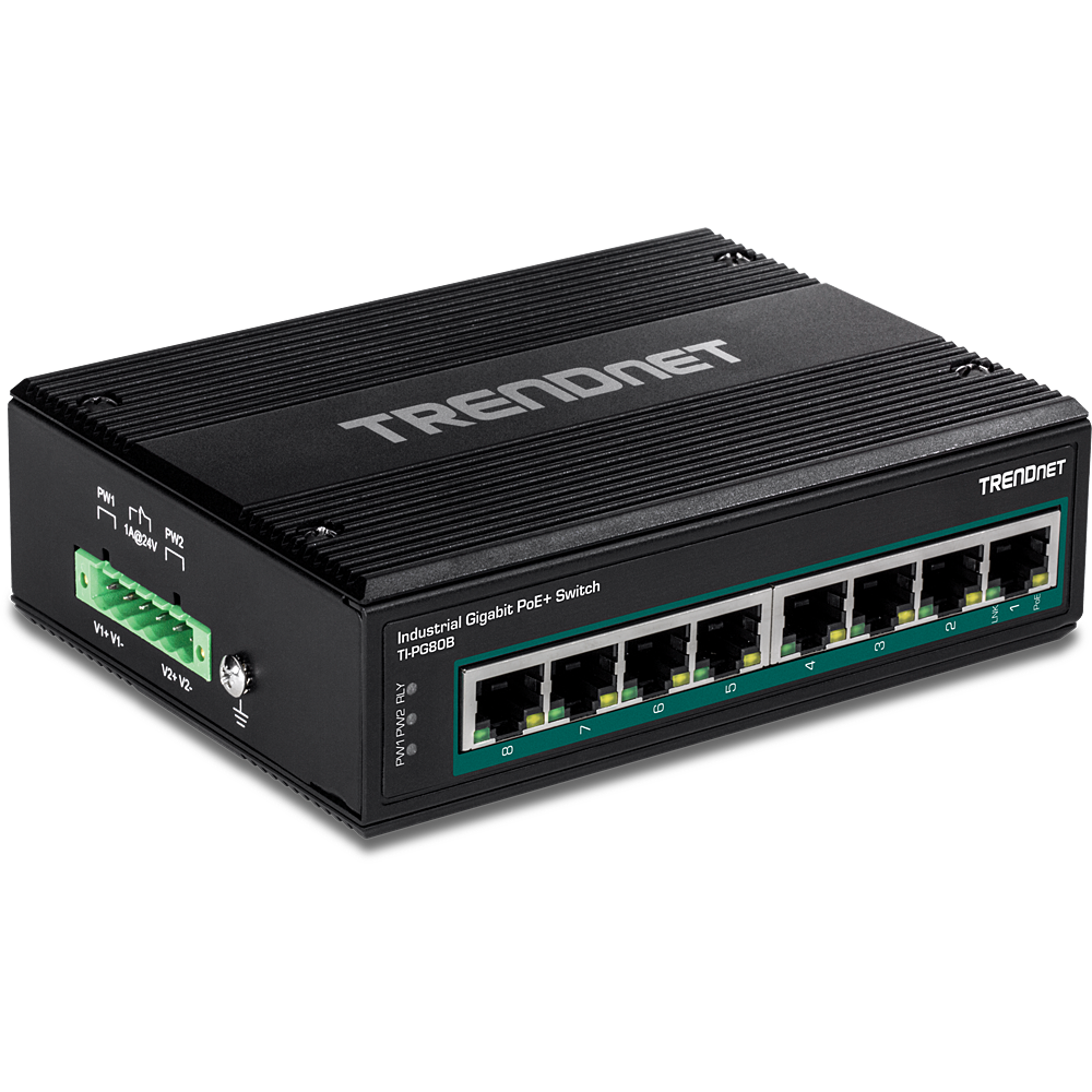 8-Port Industrial Gigabit PoE+ DIN-Rail Switch (24 – 56V