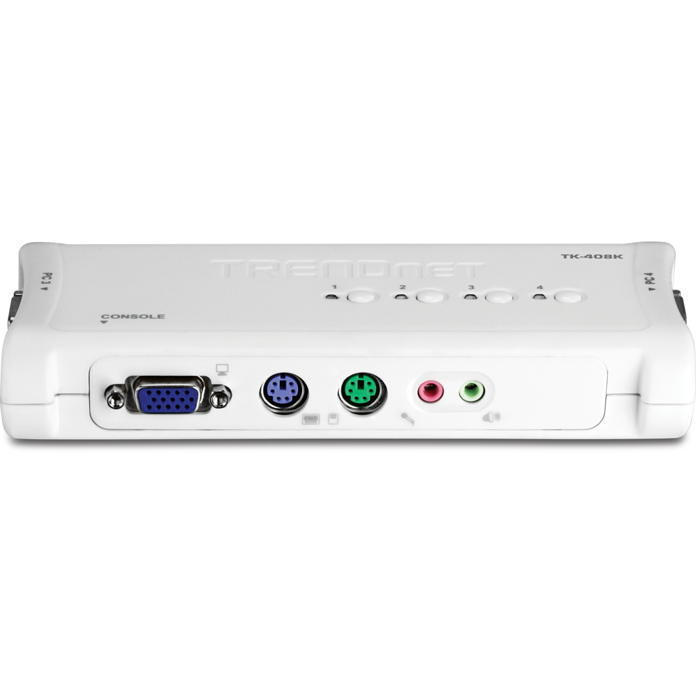 4-Port PS/2 KVM Switch Kit with Audio - TRENDnet TK-408K
