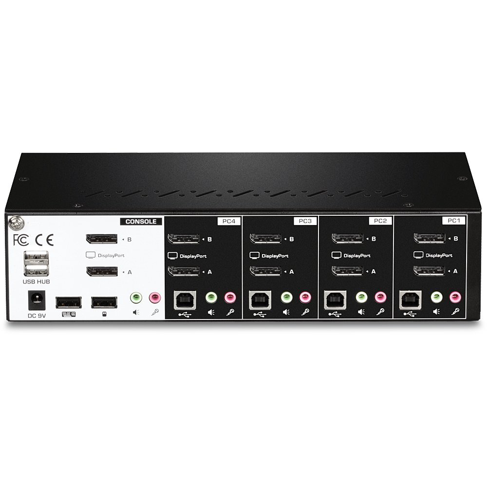 4-Port Dual Monitor DisplayPort KVM Switch – DisplayPort KVM Switch