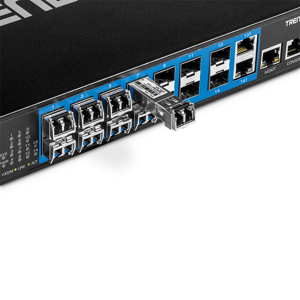 4-Port Gigabit Ethernet Fiber Switch, with (2) SFP slots (1000M