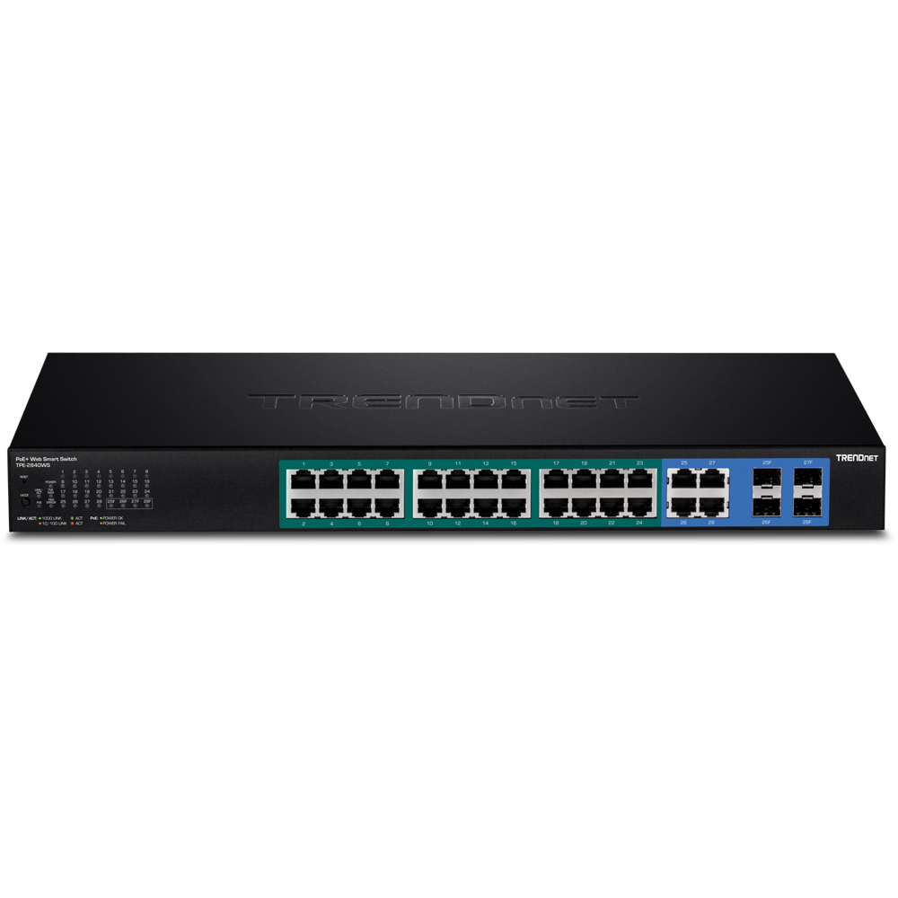 Managed PoE+ Switches – 28-Port Gigabit Web Smart 185W PoE+ Switch