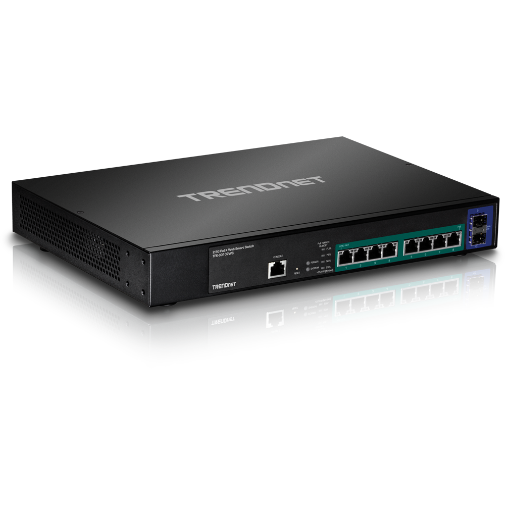 Switch PoE+ web smart 2.5Gbase-T à 10 ports avec 2 logements SFP