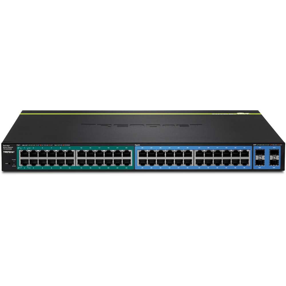 Switch PoE+ web smart Gigabit de 48 puertos - TRENDnet TPE-4840WS