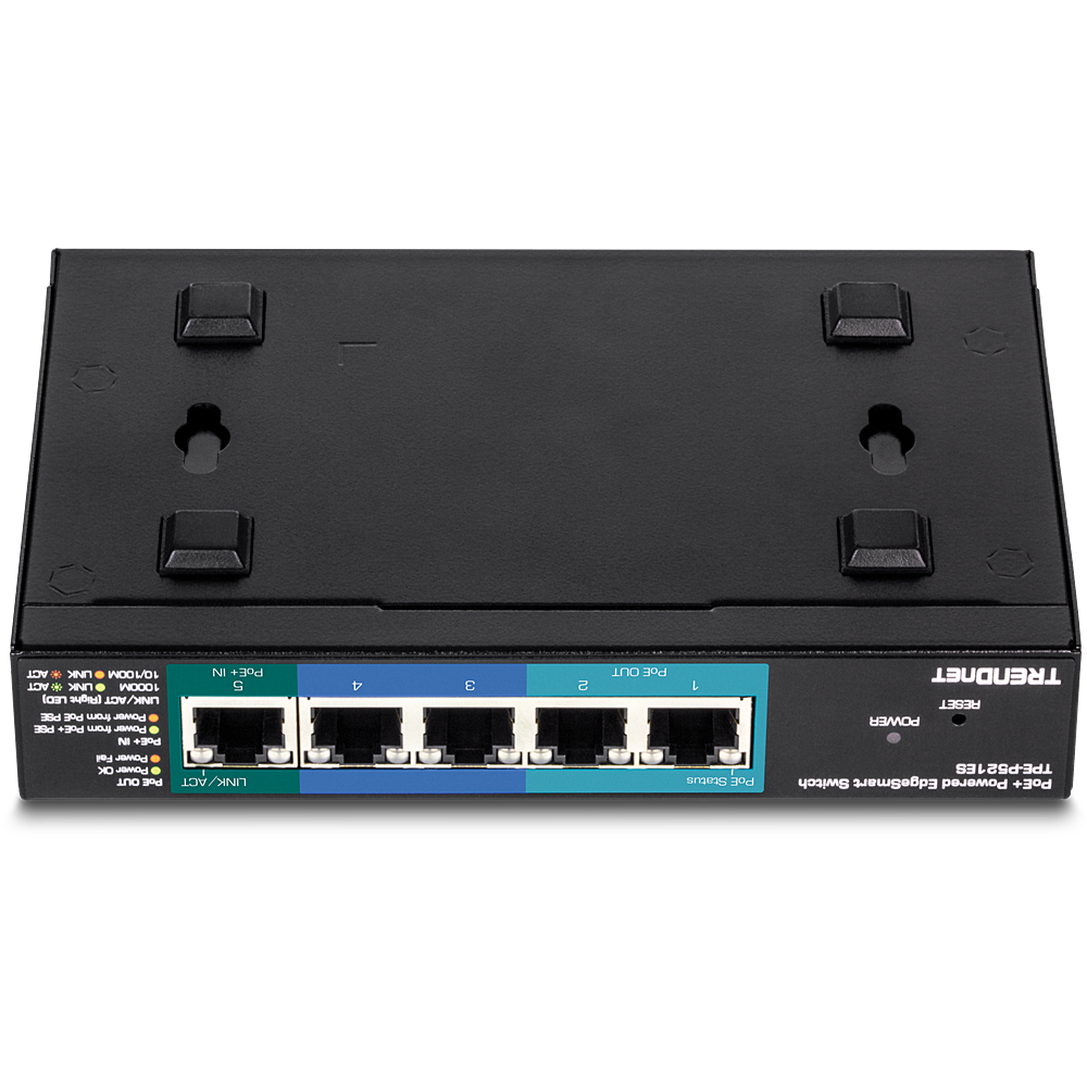 5-Port Gigabit PoE+ Powered EdgeSmart Switch with PoE Pass-Through -  TRENDnet TPE-P521ES