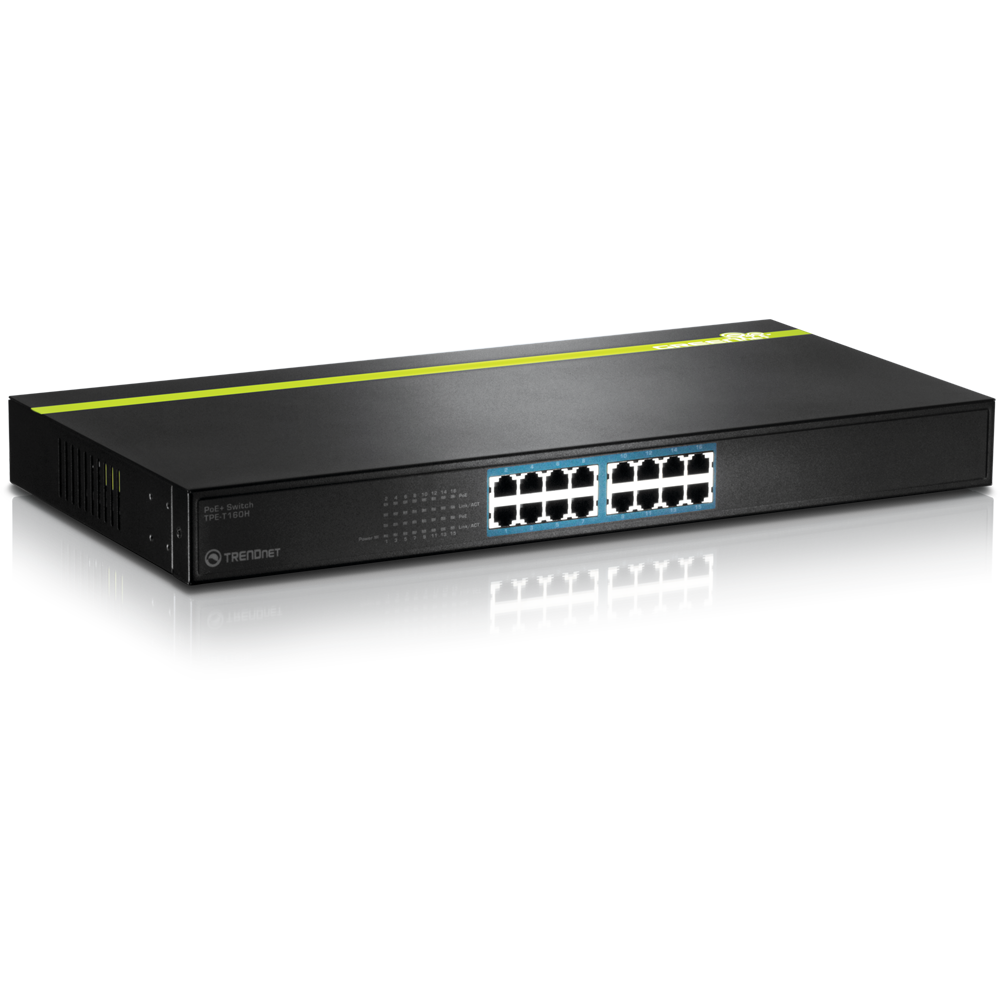 Switch gigabit PoE+ de 16 puertos - TRENDnet TPE-TG160H